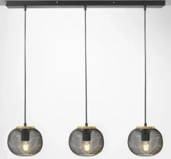 casaNOVA Retrofit Balkenpendel RESI 3-flg schwarz /Holz