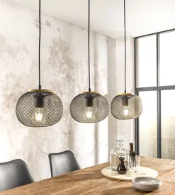 casaNOVA Retrofit Balkenpendel RESI 3-flg schwarz /Holz