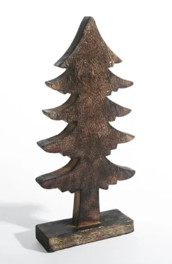 casaNova Weihnachten Deko-Tannenbaum auf Fuß, m. Glitter 36 cm Braun