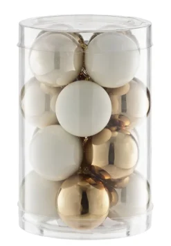 casaNOVA Weihnachtskugel Set 16-tlg pearl-champagner je 3,5 cm