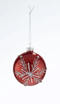 Weihnachtsglanz by casaNOVA casaNOVA Weihnachtskugel I NORDISCHER WINTER 8 cm rot /weiß