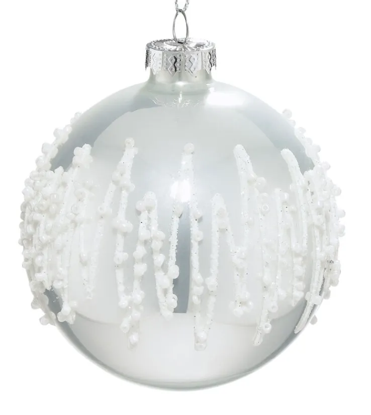 casaNOVA Weihnachtskugel WEIHNACHTSZAUBER 8 cm weiß