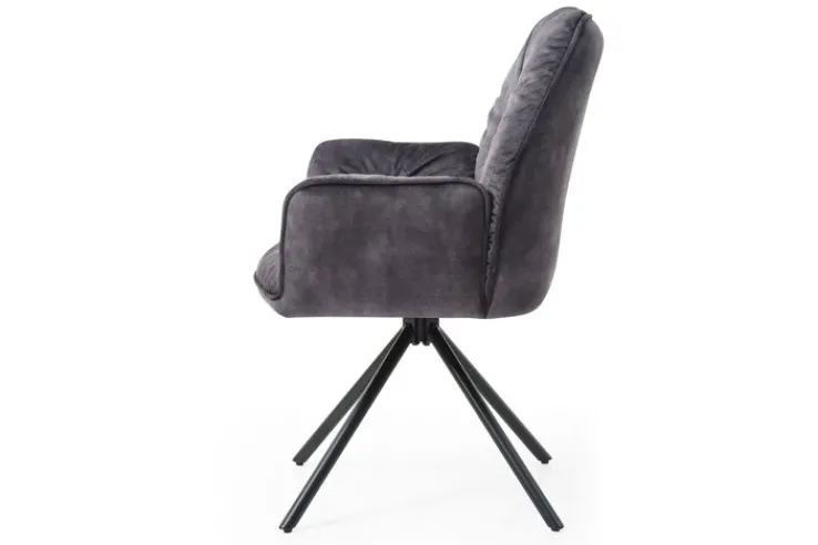 CASAVANTI Armlehndrehstuhl Samtvelours schwarz