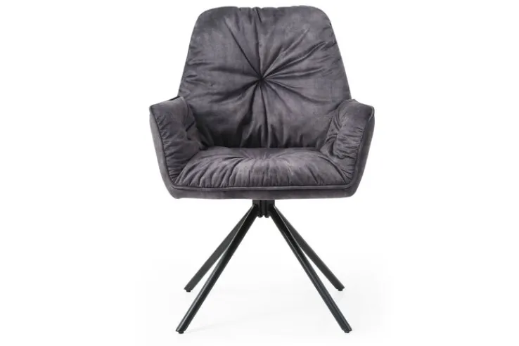 CASAVANTI Armlehndrehstuhl Samtvelours schwarz