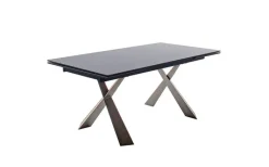 CASAVANTI Esstisch BADESI 180-280 x 95 cm Edelstahl/schwarz