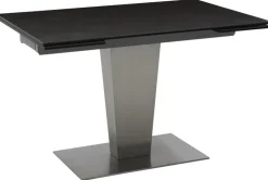 CASAVANTI Esstisch DIONE 120(180) x 80 cm Glaskeramik/Edelstahl gebürstet