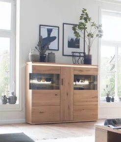 CASAVANTI Highboard BARCELONA 150 cm Balkeneiche bianco