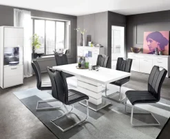 CASAVANTI Highboard TRENTO 154 x 121 cm NB Hochglanz weiß