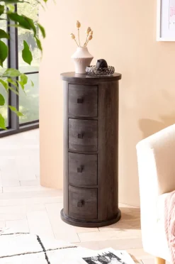 CASAVANTI Kommode 34 x 85 cm Mango Massivholz schwarz