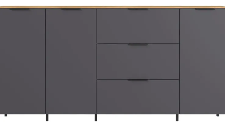 CASAVANTI Sideboard CALIFORNIA 192 x 98 cm Graphit/ Navarra-Eiche