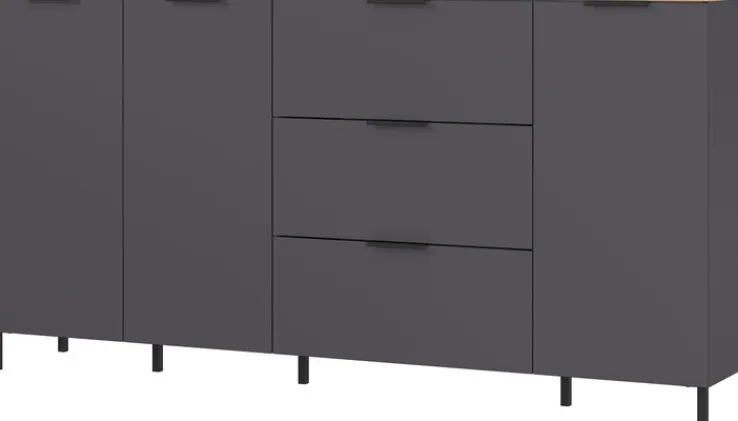 CASAVANTI Sideboard CALIFORNIA 192 x 98 cm Graphit/ Navarra-Eiche