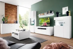 CASAVANTI Wohnwand I AMORA 4-teilig weiß /anthrazit 3D