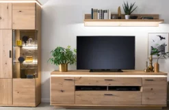 CASAVANTI Wohnwand I BARCELONA 3-teilig Balkeneiche bianco