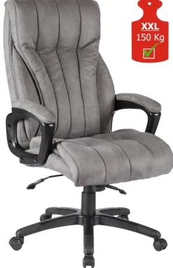 Chefsessel JOHN XXL 150 kg Schwarz/ Grau