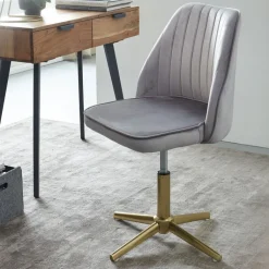 Drehstuhl 47 x 100 cm grau gold