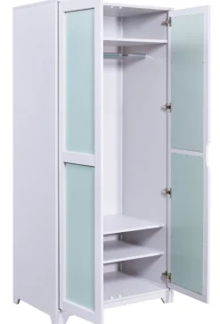 Drehtürenschrank KILIAN 92 x 205 cm weiß/ pastellgrün