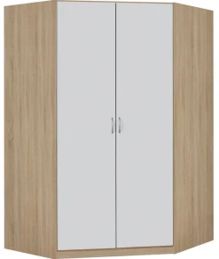 QUARTIER Eckschrank CASE 117 x 117 cm Sonoma Eiche/Alpinweiß