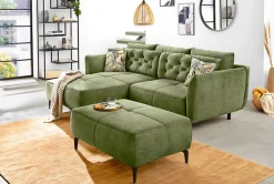 QUARTIER Ecksofa CHASE dunkelgrün