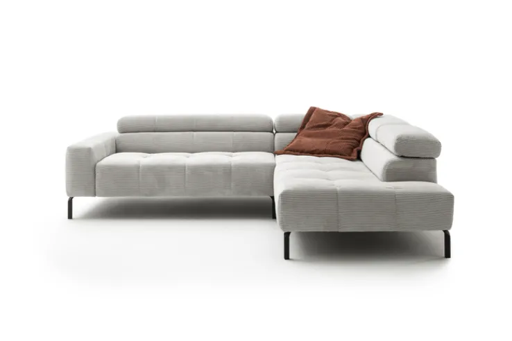 Ecksofa CLEVELAND 273 x 219 cm hellgrau