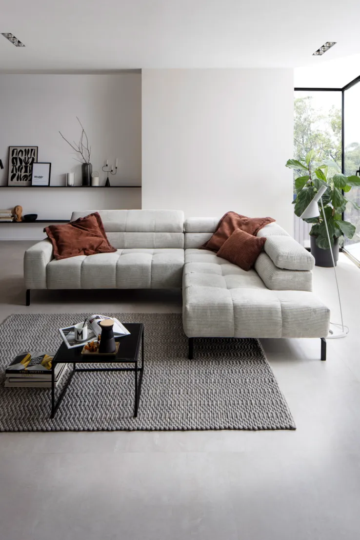 Ecksofa CLEVELAND 273 x 219 cm hellgrau