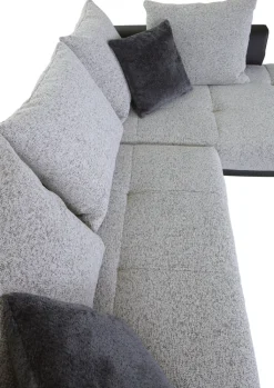 QUARTIER Ecksofa CONTES schwarz/ grau