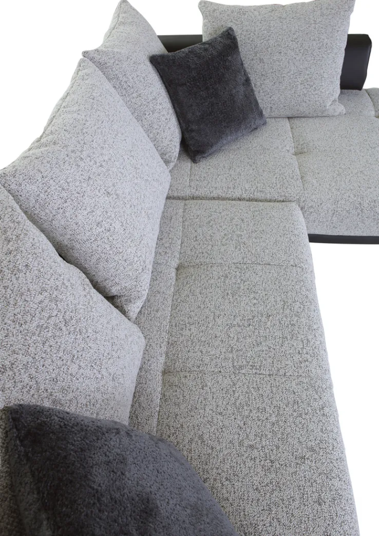 QUARTIER Ecksofa CONTES schwarz/ grau