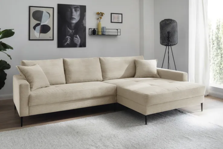 QUARTIER Ecksofa FREYA 267 x 173 cm cream