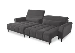 QUARTIER Ecksofa RAY 179 x 277 Cord dunkelgrau