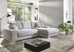 QUARTIER Ecksofa ROMAN 285 x 176 cm hellgrau