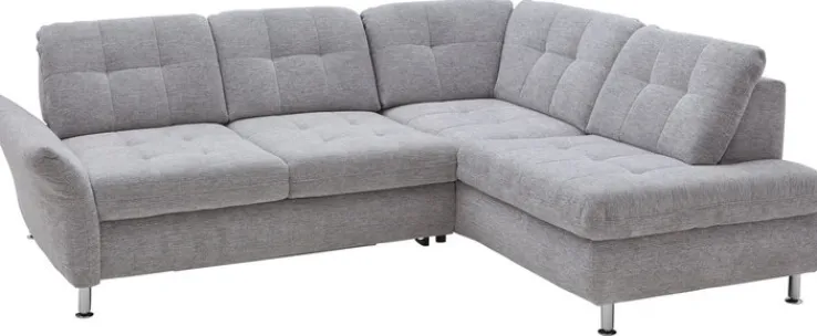 YoungLife by systempolster Ecksofa SEVRAN mit Schlaffunktion 242 x 210 cm alu