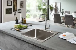 Einbauspüle LEIKO silberfarbig