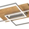 ELOBRA CCT LED Deckenlampe PANAMA 42 x 50 cm Nickelfarbig mit Holz
