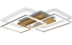ELOBRA CCT LED Deckenlampe PANAMA 42 x 50 cm Nickelfarbig mit Holz