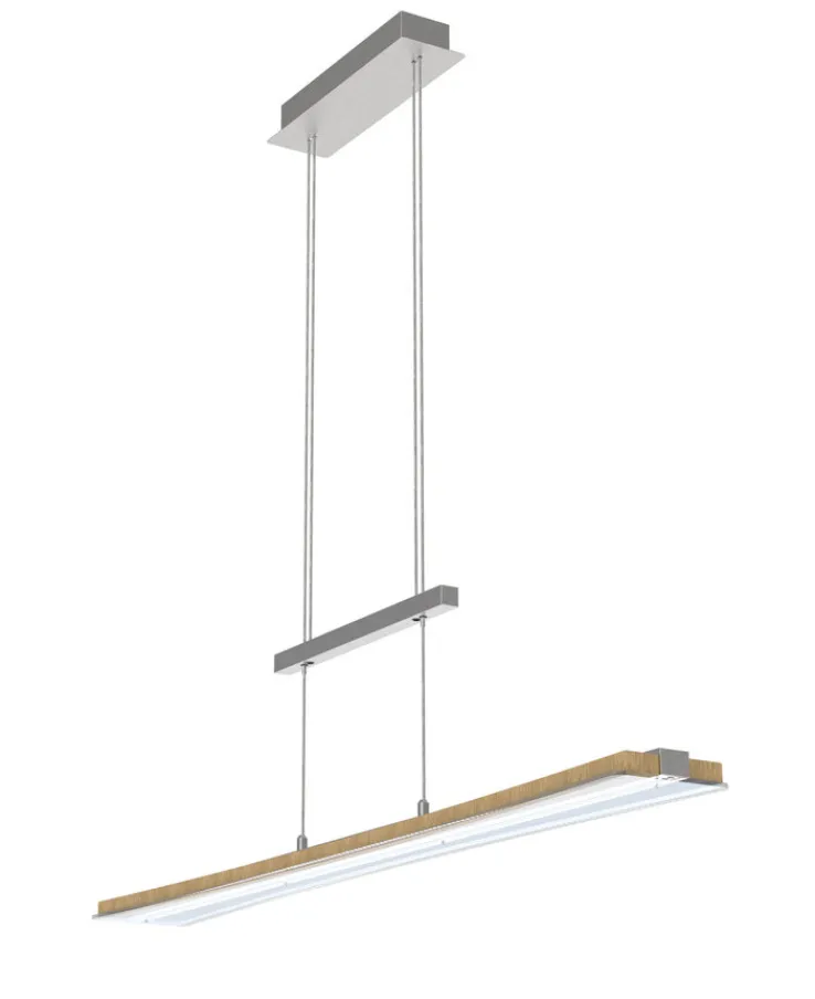 ELOBRA CCT LED Pendellampe PANAMA Nickelfarbig mit Holz