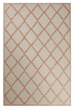 ESPRIT Outdoorteppich RHOMB 80 x 150 cm beige/rot