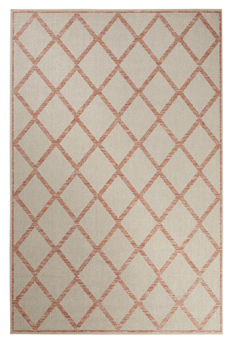 ESPRIT Outdoorteppich RHOMB 120 x 170 cm beige/rot