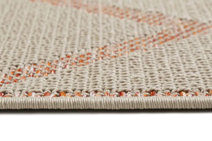 ESPRIT Outdoorteppich RHOMB 120 x 170 cm beige/rot