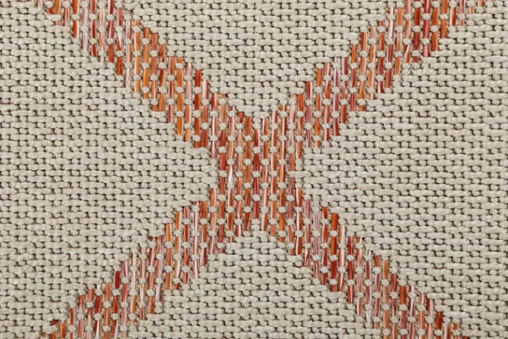 ESPRIT Outdoorteppich RHOMB 120 x 170 cm beige/rot