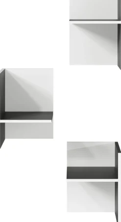 Facheinsätze PASADENA 3-teilig Graphit/ Weiß