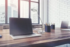 FISCHER & HONSEL CCT LED Tischlampe DENT nickelfarbig