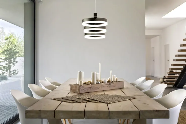 FISCHER & HONSEL LED Balkenpendel KIKU 105 cm sandschwarz