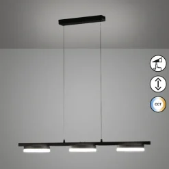 FISCHER & HONSEL LED Balkenpendel KIKU 105 cm sandschwarz