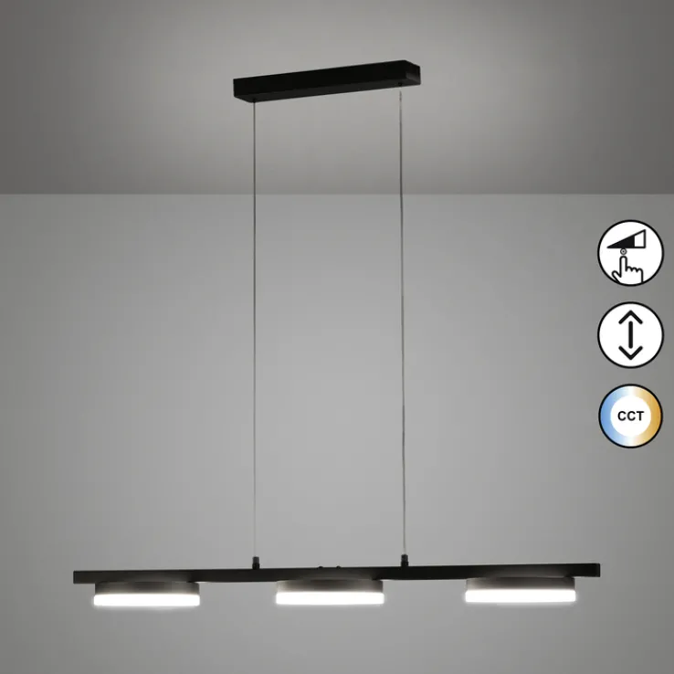 FISCHER & HONSEL LED Balkenpendel KIKU 105 cm sandschwarz