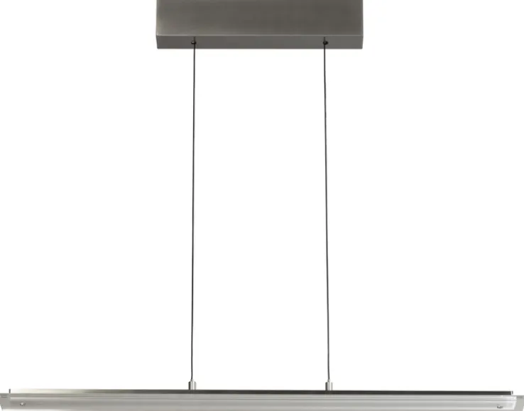 FISCHER & HONSEL LED Balkenpendel TORVI, Glas/Metall, 88 x 70 cm, höhenverstellbar alu-/nickelfarbig