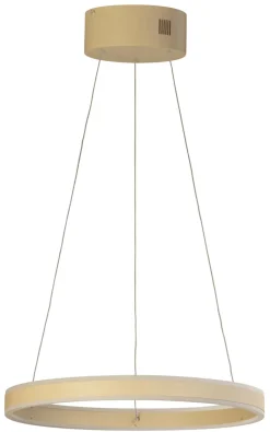 FISCHER & HONSEL LED Balkenpendel SILVIO, Metall/Acryl, Ø 50 cm Höhe 180 cm, Beige/Weiß