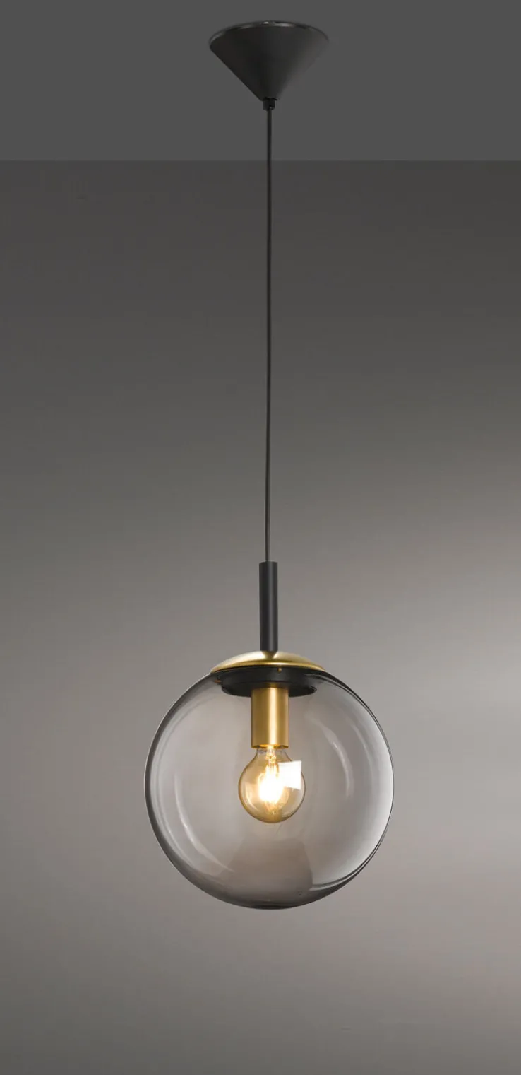 FISCHER & HONSEL Retrofit Pendlleuchte DINI 25 cm Rauchglas