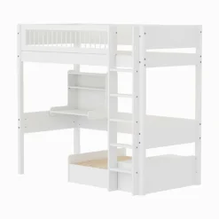 Kinder FLEXA Hochbett WHITE mit Sofabett