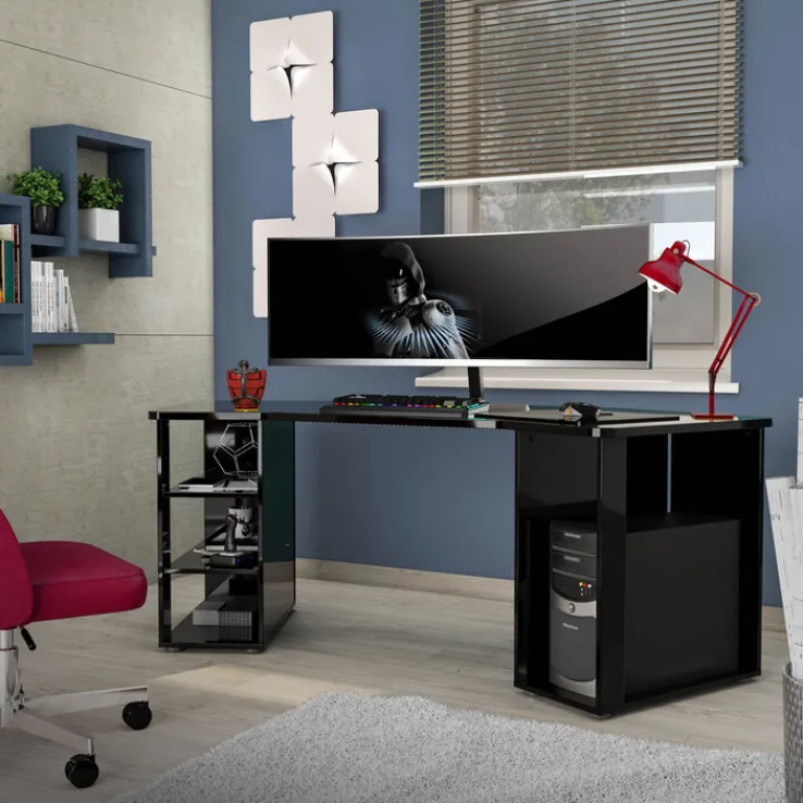 Gaming Tisch PIPPO 205 x 91 cm schwarz