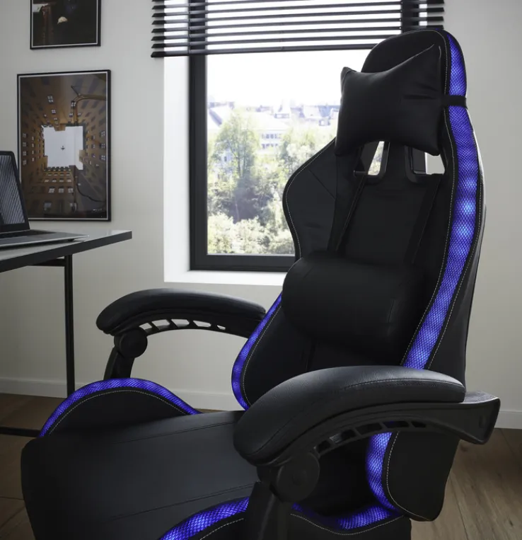 Gaming-Stuhl LED-NEW schwarz