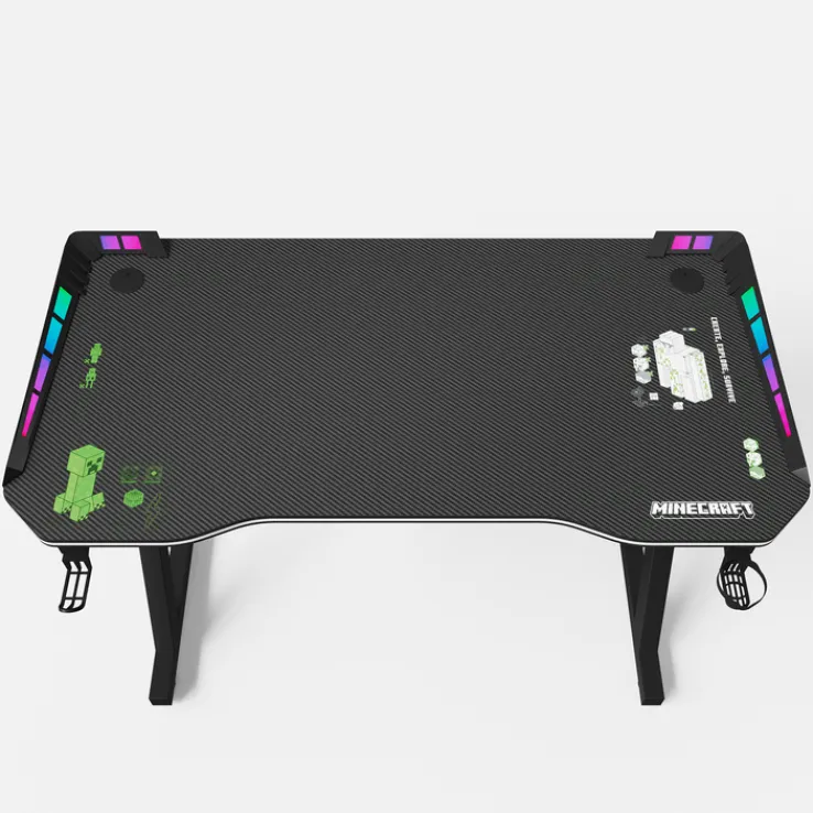 Kinder Gaming-Tisch MINECRAFT schwarz/ grau